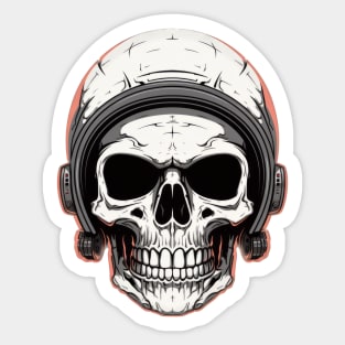 Skull with Helmet Sticker